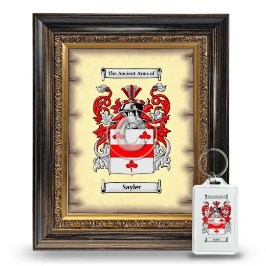Sayler Framed Coat of Arms and Keychain - Heirloom