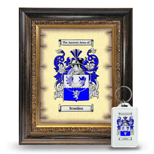 Scanlan Framed Coat of Arms and Keychain - Heirloom