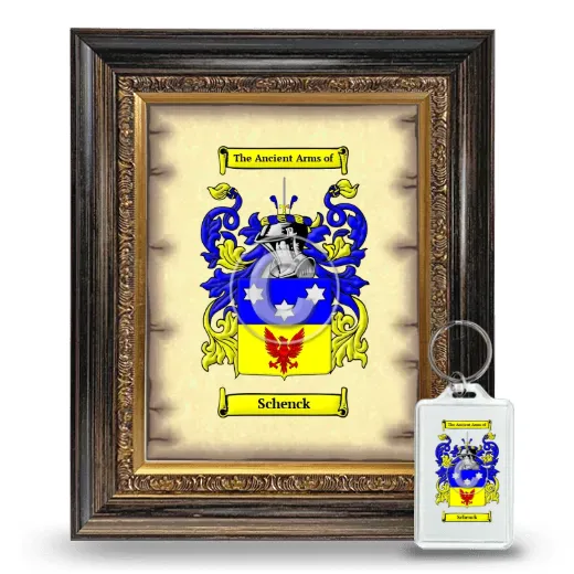 Schenck Framed Coat of Arms and Keychain - Heirloom