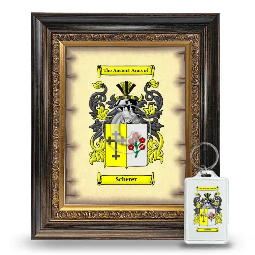 Scherer Framed Coat of Arms and Keychain - Heirloom