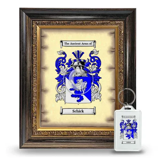 Schick Framed Coat of Arms and Keychain - Heirloom