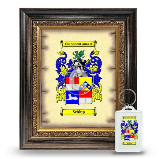 Schlup Framed Coat of Arms and Keychain - Heirloom