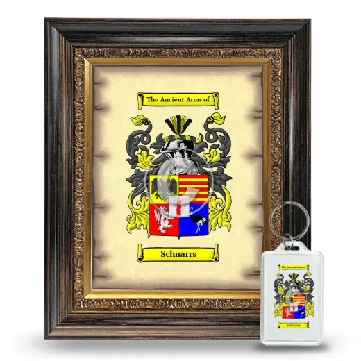 Schnarrs Framed Coat of Arms and Keychain - Heirloom