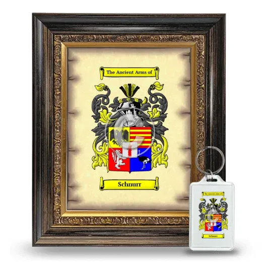 Schnurr Framed Coat of Arms and Keychain - Heirloom