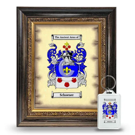 Schoener Framed Coat of Arms and Keychain - Heirloom