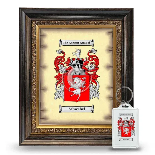 Schwabel Framed Coat of Arms and Keychain - Heirloom