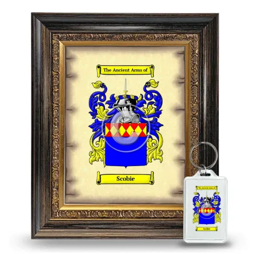 Scobie Framed Coat of Arms and Keychain - Heirloom
