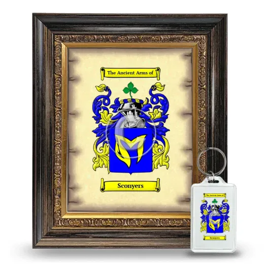 Sconyers Framed Coat of Arms and Keychain - Heirloom