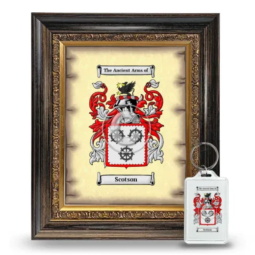 Scotson Framed Coat of Arms and Keychain - Heirloom