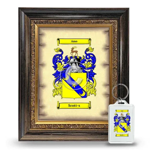 Scott-s Framed Coat of Arms and Keychain - Heirloom