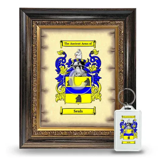Seals Framed Coat of Arms and Keychain - Heirloom