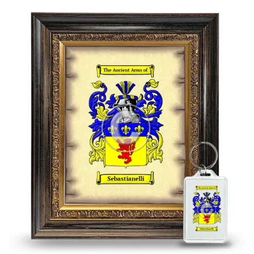Sebastianelli Framed Coat of Arms and Keychain - Heirloom