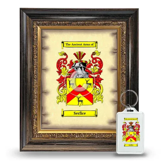 Serfice Framed Coat of Arms and Keychain - Heirloom