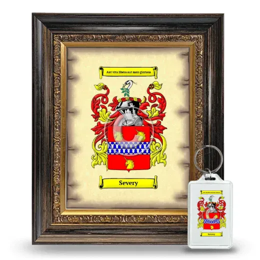 Severy Framed Coat of Arms and Keychain - Heirloom
