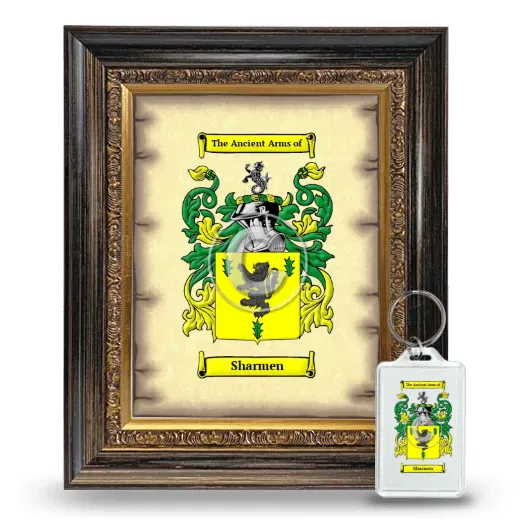Sharmen Framed Coat of Arms and Keychain - Heirloom