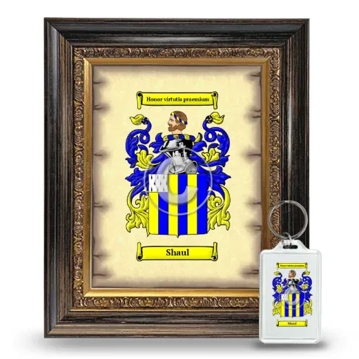 Shaul Framed Coat of Arms and Keychain - Heirloom