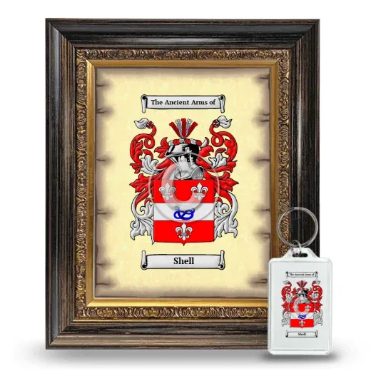 Shell Framed Coat of Arms and Keychain - Heirloom