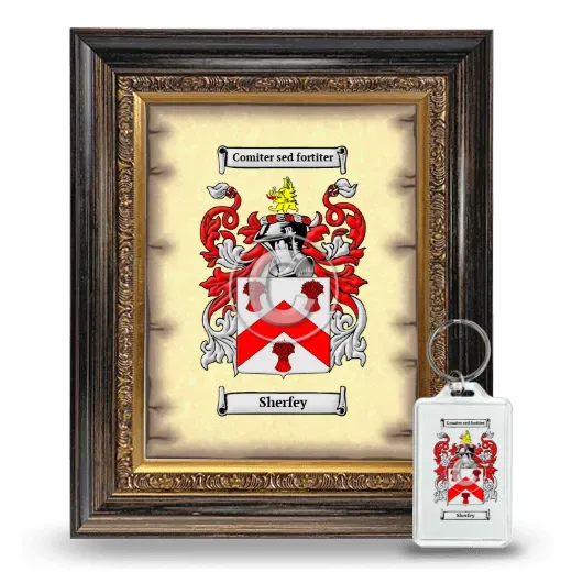 Sherfey Framed Coat of Arms and Keychain - Heirloom