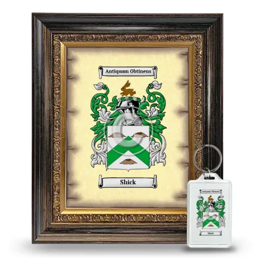 Shick Framed Coat of Arms and Keychain - Heirloom