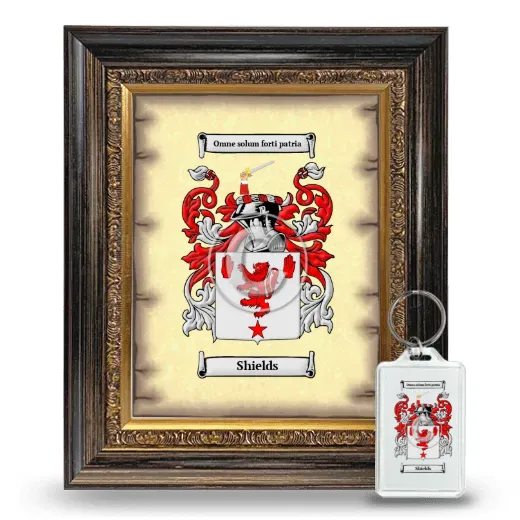 Shields Framed Coat of Arms and Keychain - Heirloom