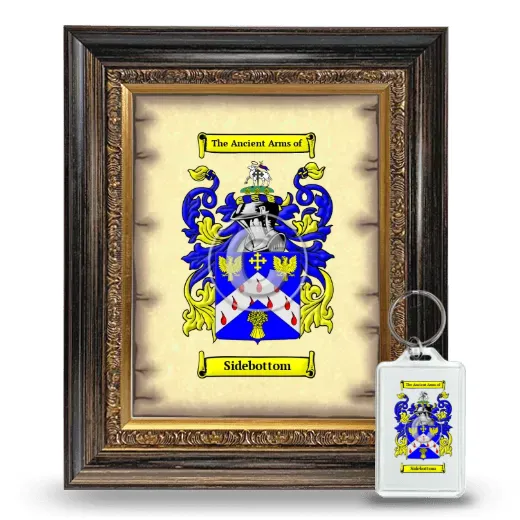Sidebottom Framed Coat of Arms and Keychain - Heirloom
