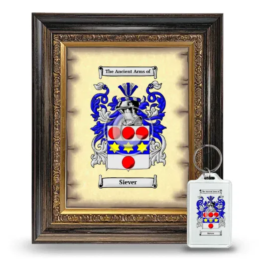 Siever Framed Coat of Arms and Keychain - Heirloom