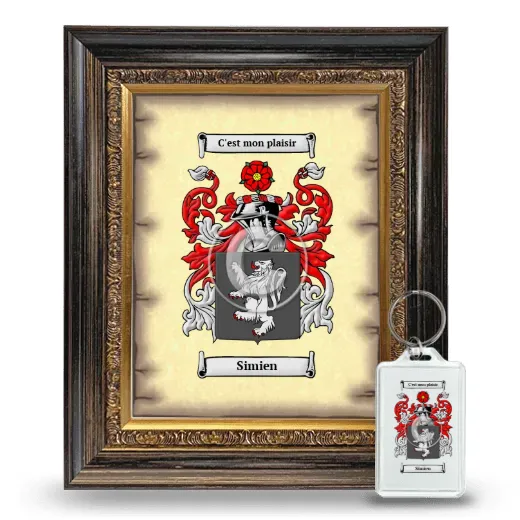 Simien Framed Coat of Arms and Keychain - Heirloom