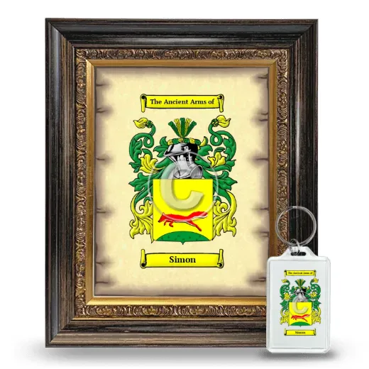 Simon Framed Coat of Arms and Keychain - Heirloom