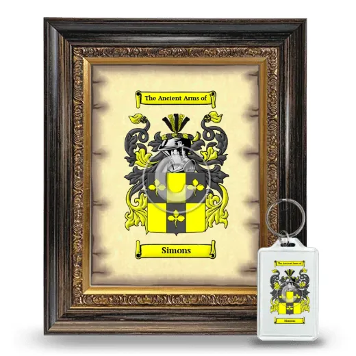 Simons Framed Coat of Arms and Keychain - Heirloom
