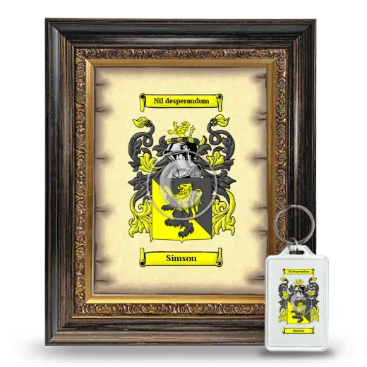 Simson Framed Coat of Arms and Keychain - Heirloom