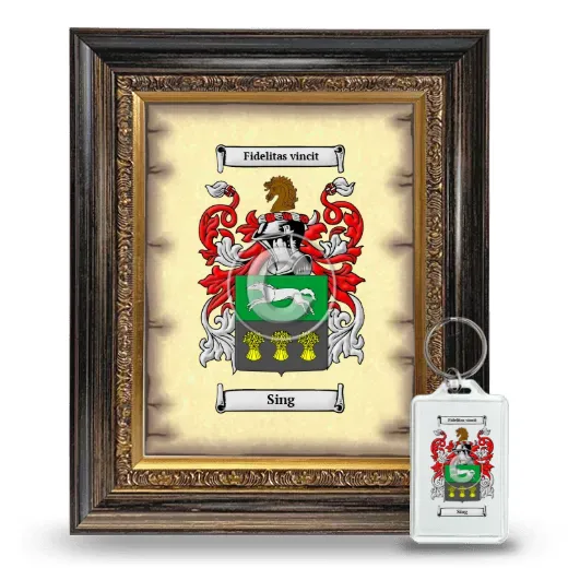 Sing Framed Coat of Arms and Keychain - Heirloom