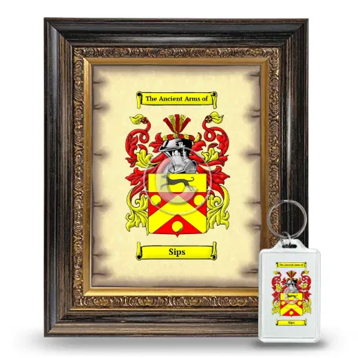 Sips Framed Coat of Arms and Keychain - Heirloom
