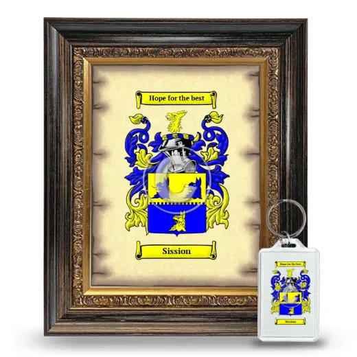 Sission Framed Coat of Arms and Keychain - Heirloom