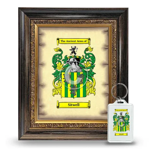 Sitwell Framed Coat of Arms and Keychain - Heirloom