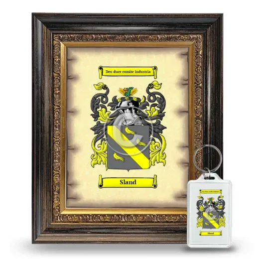 Sland Framed Coat of Arms and Keychain - Heirloom