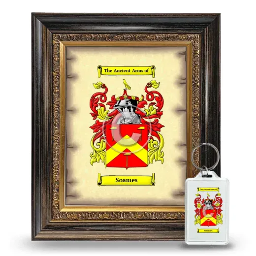 Soames Framed Coat of Arms and Keychain - Heirloom