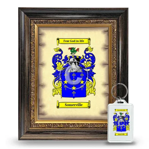 Somerville Framed Coat of Arms and Keychain - Heirloom