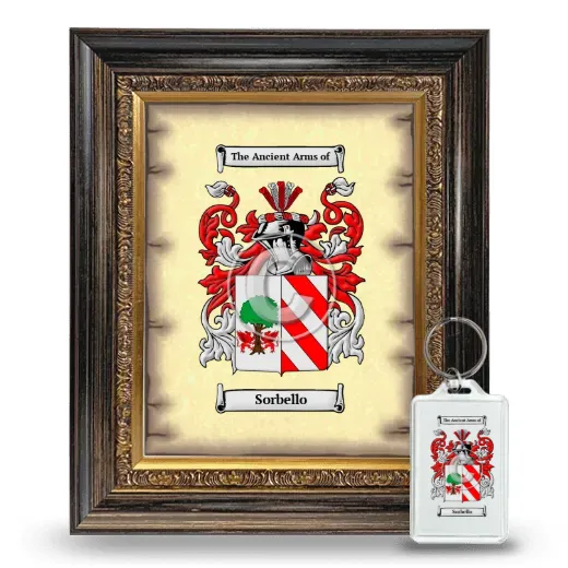 Sorbello Framed Coat of Arms and Keychain - Heirloom