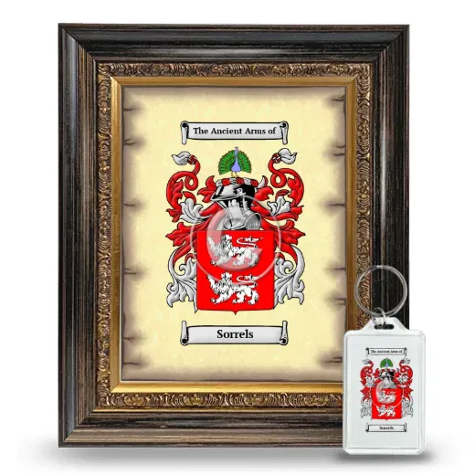 Sorrels Framed Coat of Arms and Keychain - Heirloom