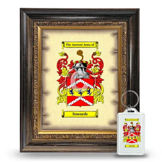Sowards Framed Coat of Arms and Keychain - Heirloom