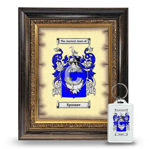 Spooner Framed Coat of Arms and Keychain - Heirloom