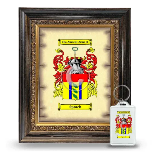 Sprack Framed Coat of Arms and Keychain - Heirloom