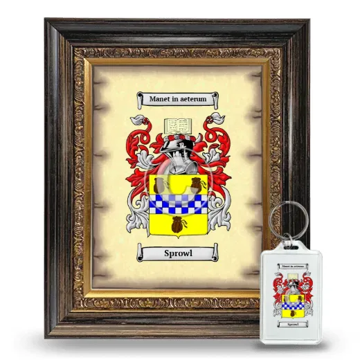 Sprowl Framed Coat of Arms and Keychain - Heirloom