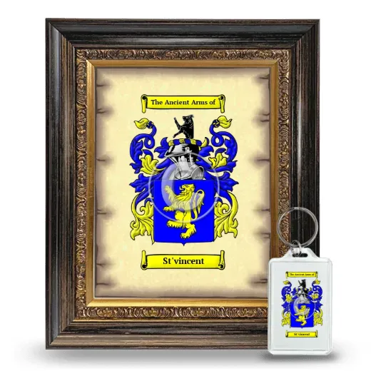 St'vincent Framed Coat of Arms and Keychain - Heirloom