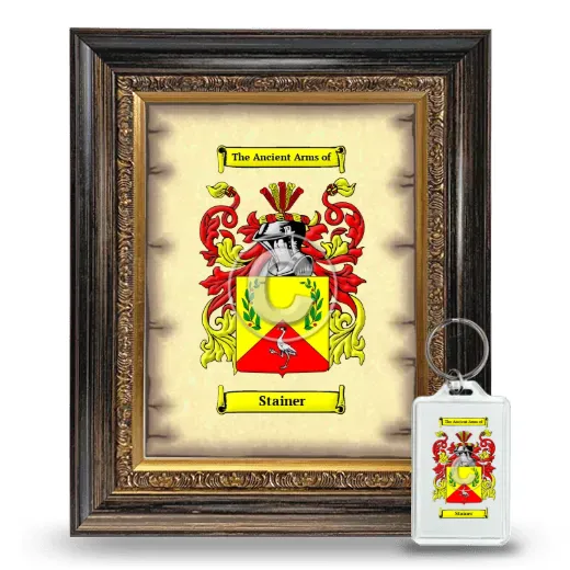 Stainer Framed Coat of Arms and Keychain - Heirloom