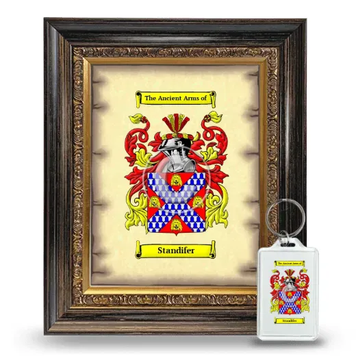 Standifer Framed Coat of Arms and Keychain - Heirloom