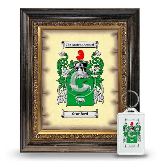 Stanford Framed Coat of Arms and Keychain - Heirloom