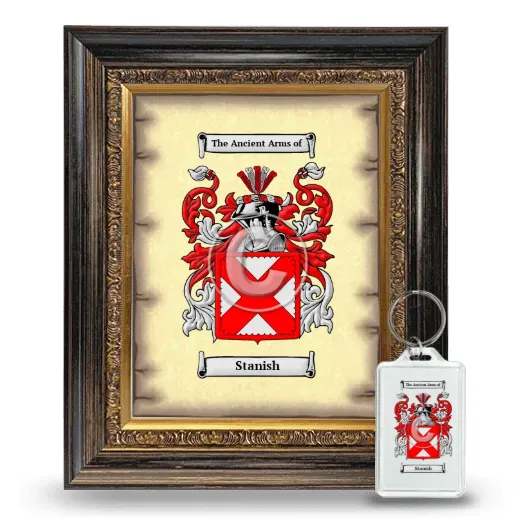 Stanish Framed Coat of Arms and Keychain - Heirloom