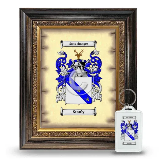 Stanly Framed Coat of Arms and Keychain - Heirloom