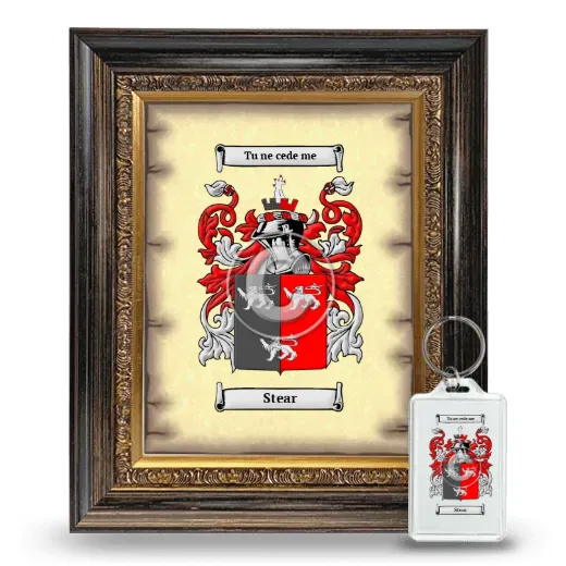 Stear Framed Coat of Arms and Keychain - Heirloom